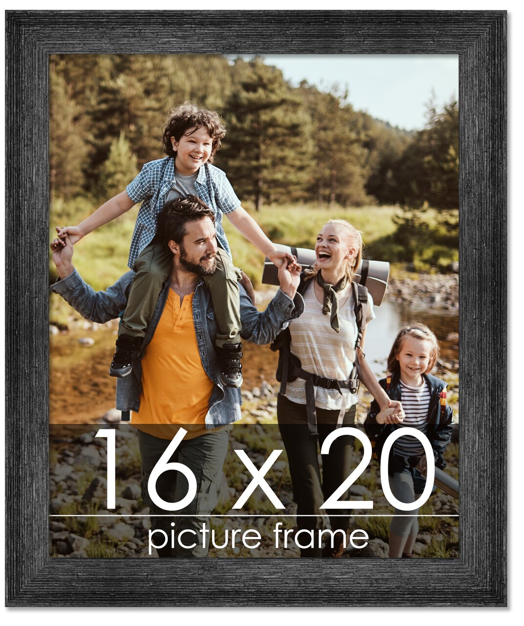 16x20 Wide Barnwood Picture Frame with UV-Resistant Acrylic & Acid Free Backing, Available in 6 Paint Finishes - Grey, Brown, White, and Black